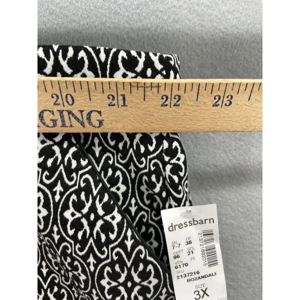 NWT Dress Barn Est 1962 Skirt Women Size‎ 3X Black White Elastic Waist Stretch